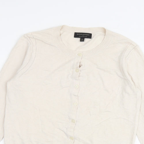 Banana Republic Womens Beige Round Neck Cotton Cardigan Jumper Size XS