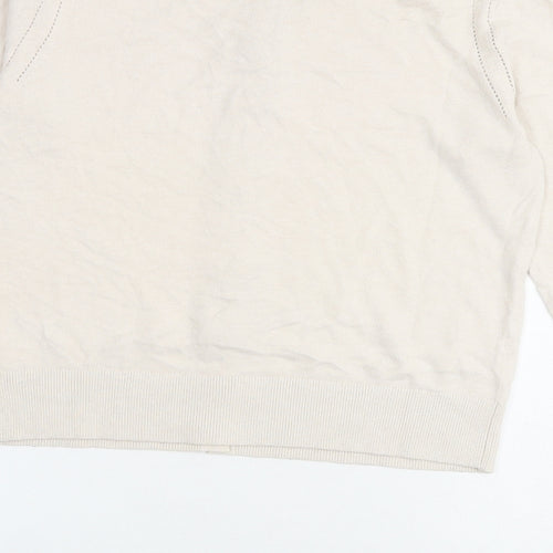 Banana Republic Womens Beige Round Neck Cotton Cardigan Jumper Size XS