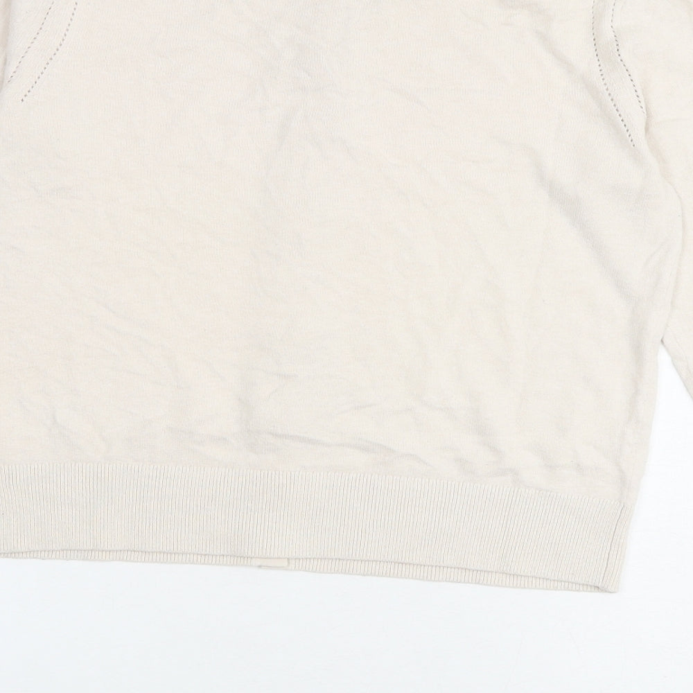 Banana Republic Womens Beige Round Neck Cotton Cardigan Jumper Size XS