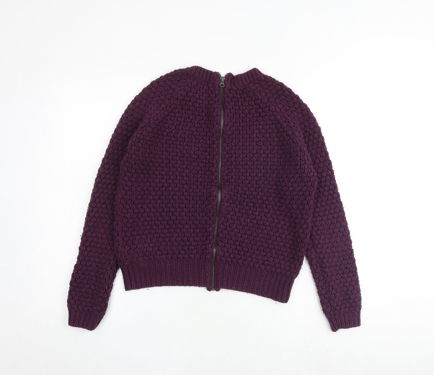 New Look Womens Purple Round Neck Acrylic Pullover Jumper Size 8
