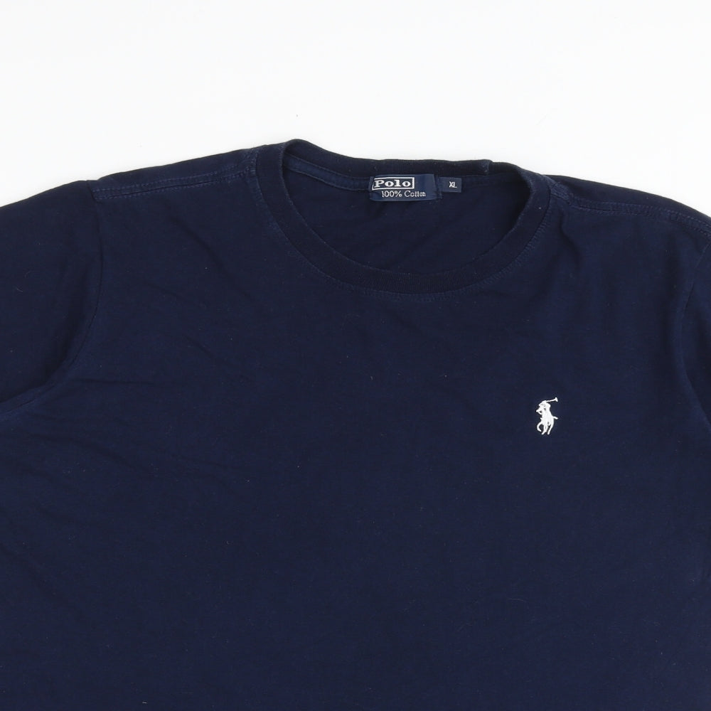 Polo Ralph Lauren Mens Blue Cotton T-Shirt Size XL Round Neck