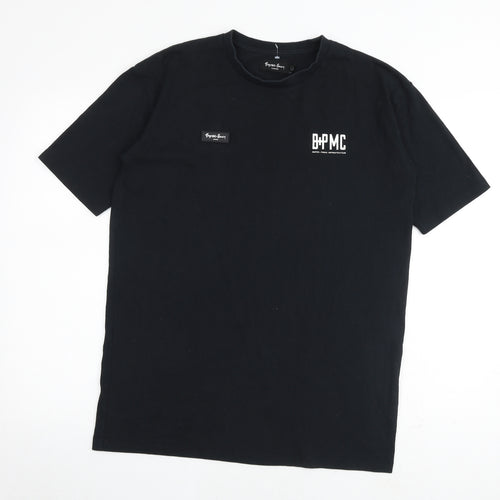 Buster + Punch Mens Black Cotton T-Shirt Size XS Round Neck