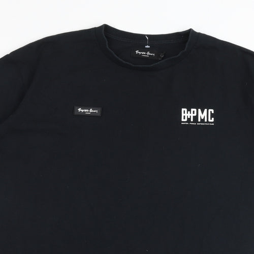 Buster + Punch Mens Black Cotton T-Shirt Size XS Round Neck