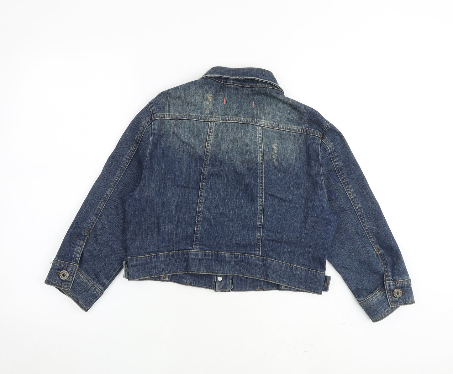 YESYES Womens Blue Jacket Size 14 Button - Cropped