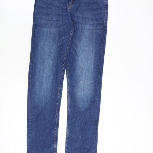 NEXT Boys Blue Cotton Straight Jeans Size 14 Years L28 in Regular Zip - Elasticated Waist