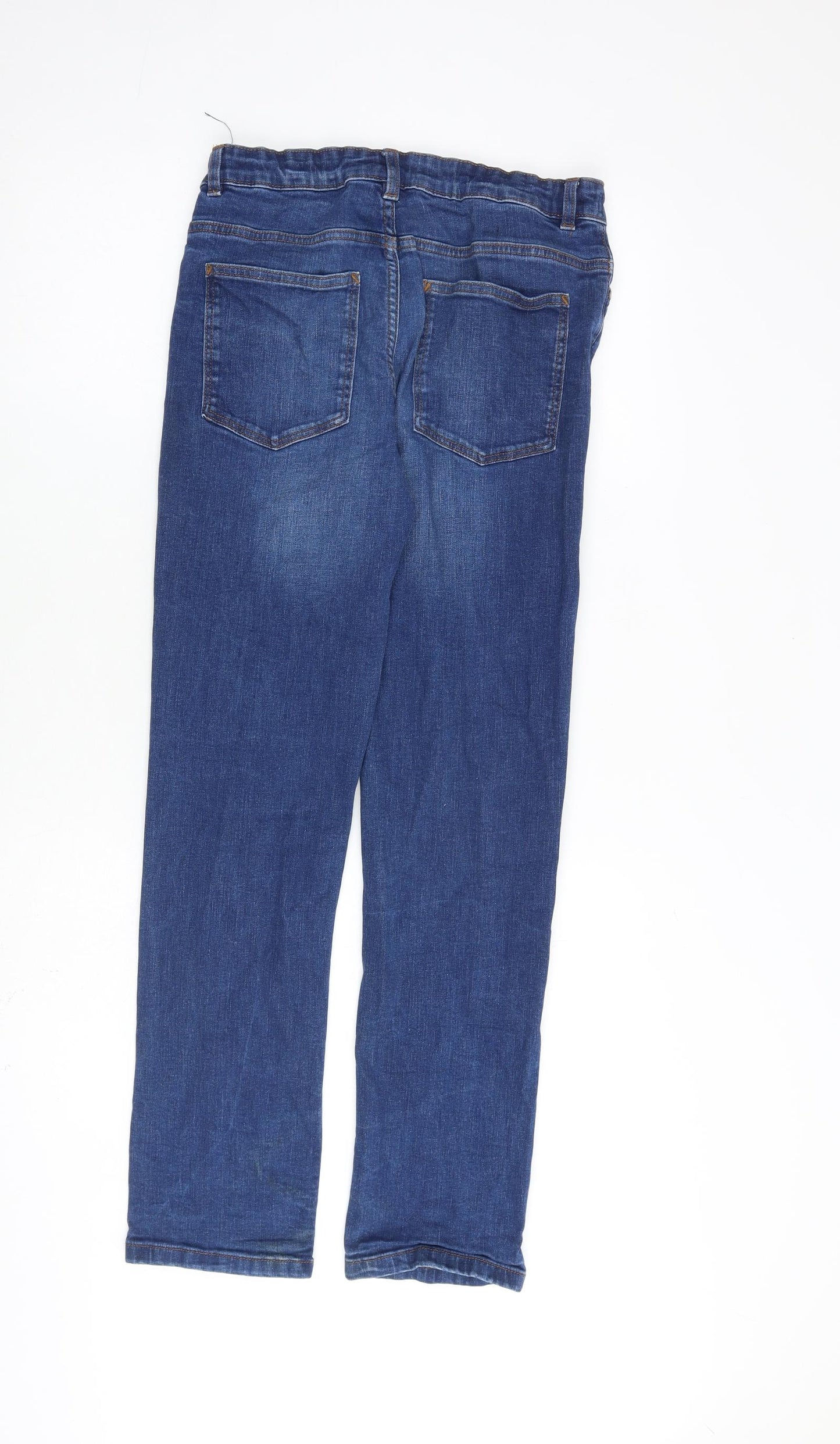 NEXT Boys Blue Cotton Straight Jeans Size 14 Years L28 in Regular Zip - Elasticated Waist