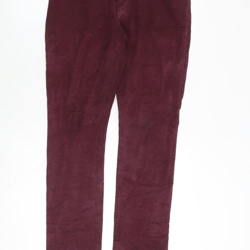 Jigsaw Womens Red Cotton Skinny Jeans Size 12 L30 in Regular Zip