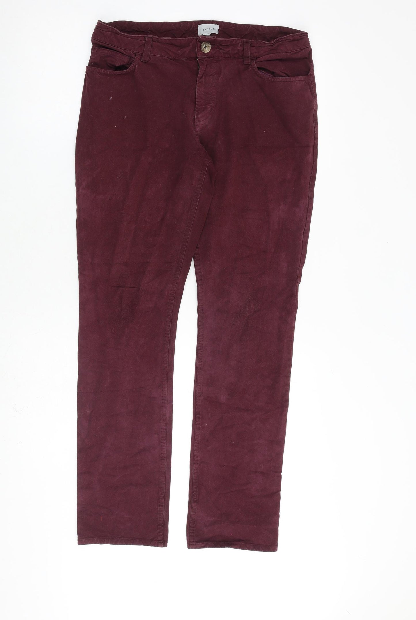 Jigsaw Womens Red Cotton Skinny Jeans Size 12 L30 in Regular Zip