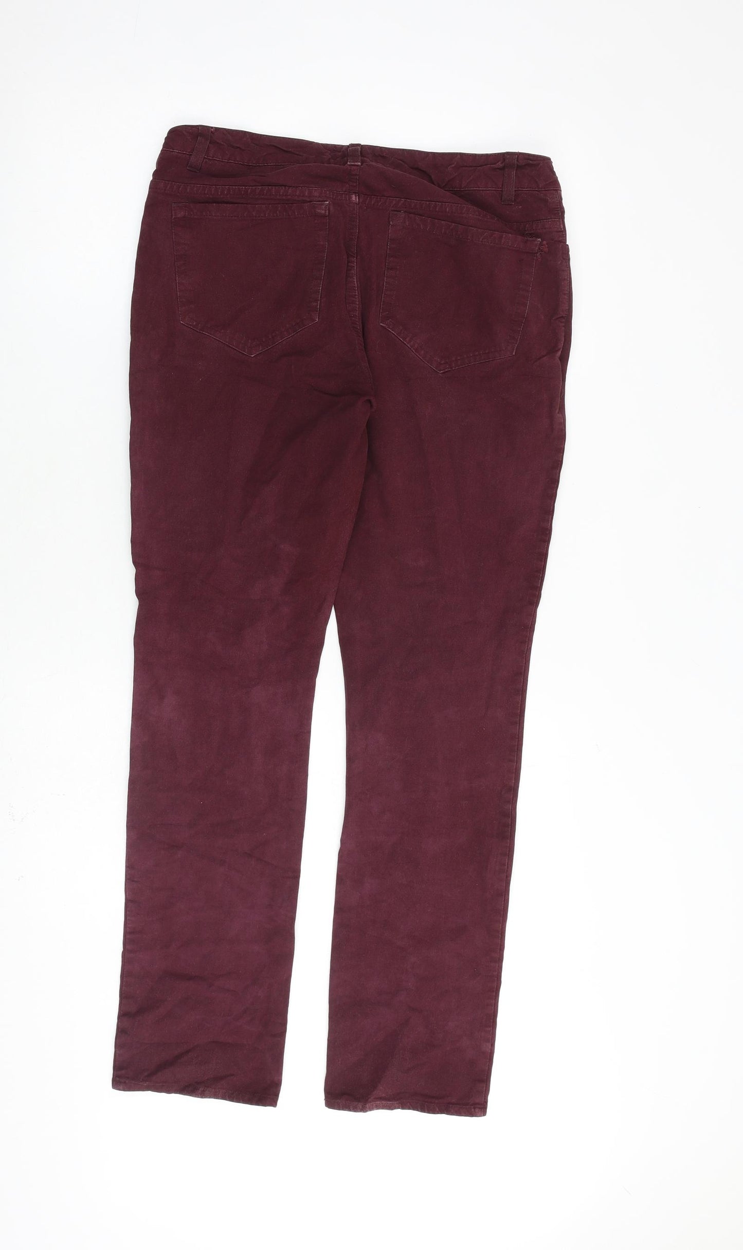 Jigsaw Womens Red Cotton Skinny Jeans Size 12 L30 in Regular Zip