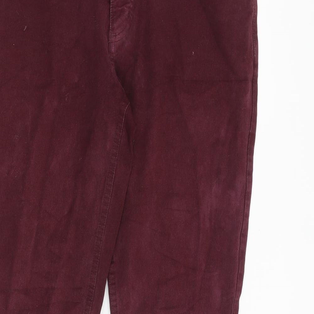Jigsaw Womens Red Cotton Skinny Jeans Size 12 L30 in Regular Zip