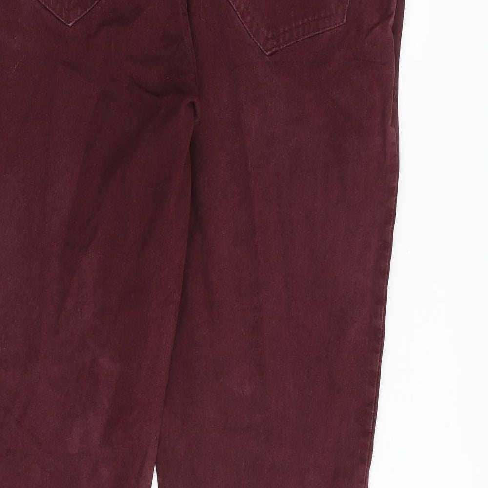 Jigsaw Womens Red Cotton Skinny Jeans Size 12 L30 in Regular Zip