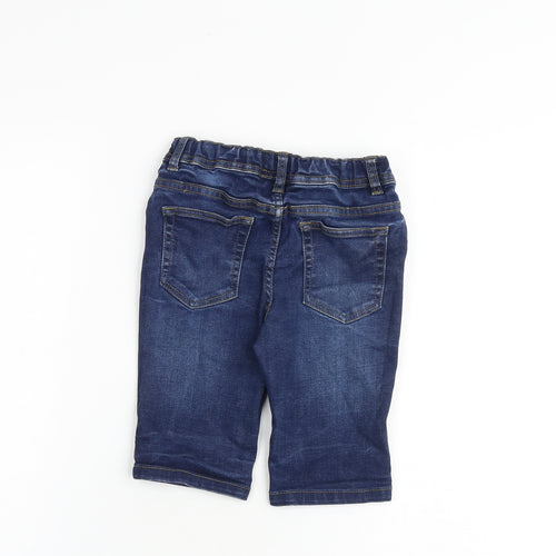 Denim & Co. Boys Blue Cotton Bermuda Shorts Size 7-8 Years L11 in Regular Zip