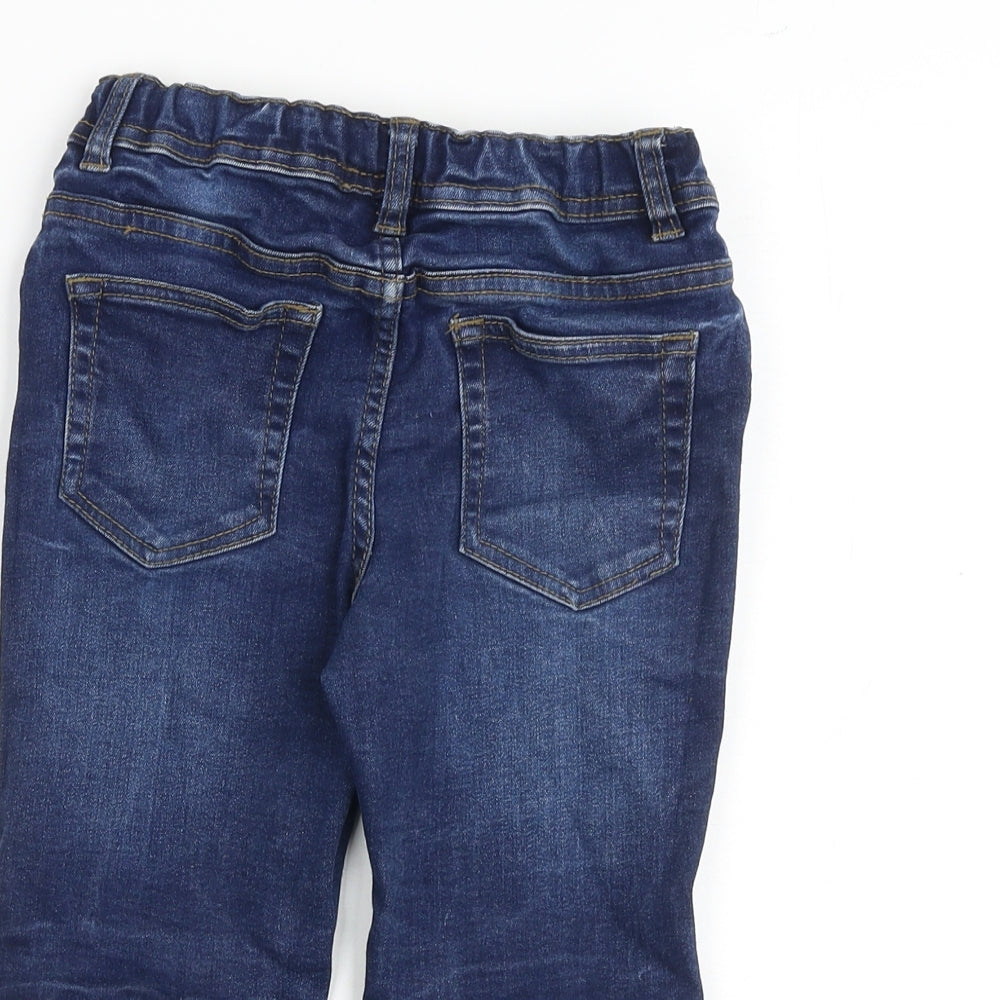 Denim & Co. Boys Blue Cotton Bermuda Shorts Size 7-8 Years L11 in Regular Zip