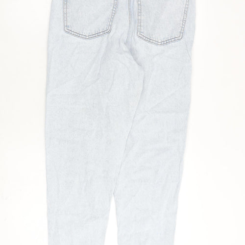 Denim & Co. Womens Blue Cotton Mom Jeans Size 10 L28 in Regular Zip