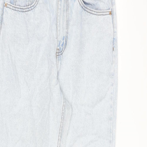 Denim & Co. Womens Blue Cotton Mom Jeans Size 10 L28 in Regular Zip
