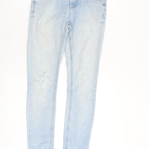 Topshop Womens Blue Cotton Skinny Jeans Size 26 in L30 in Regular Zip