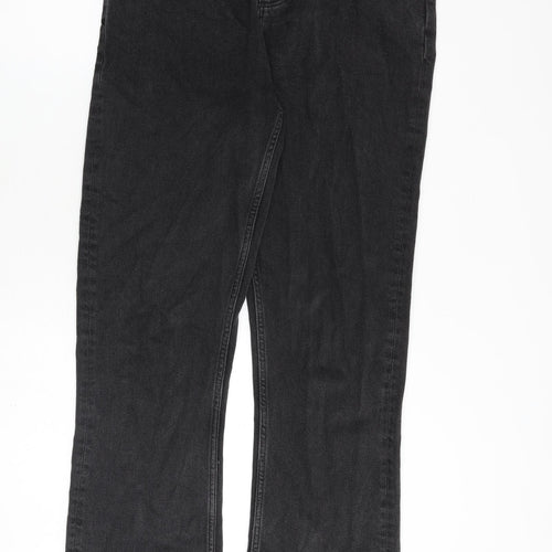 ASOS Womens Grey Cotton Straight Jeans Size 32 in L34 in Regular Zip - Raw Hem