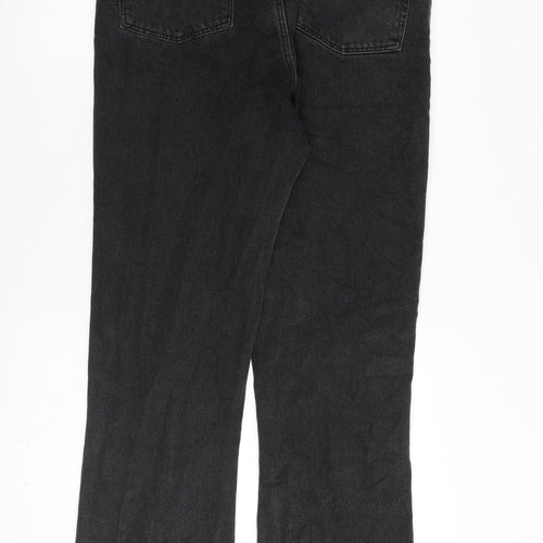 ASOS Womens Grey Cotton Straight Jeans Size 32 in L34 in Regular Zip - Raw Hem