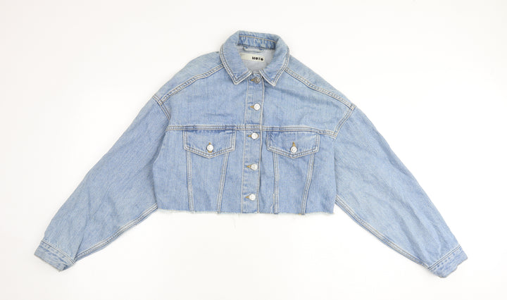 Topshop Womens Blue Jacket Size 8 Button