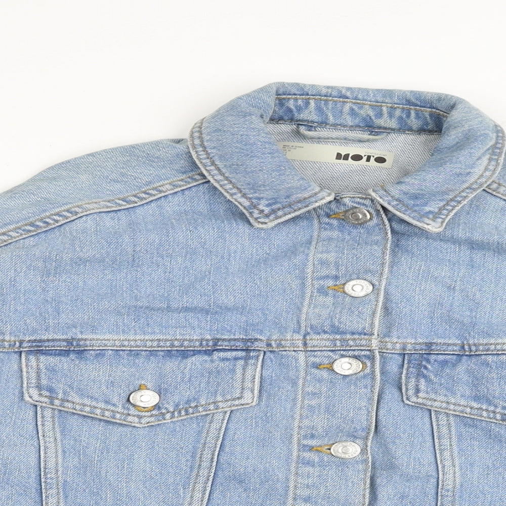Topshop Womens Blue Jacket Size 8 Button