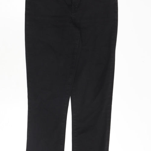 J Brand Womens Black Cotton Straight Jeans Size 27 in L27 in Regular Zip - Raw Hem