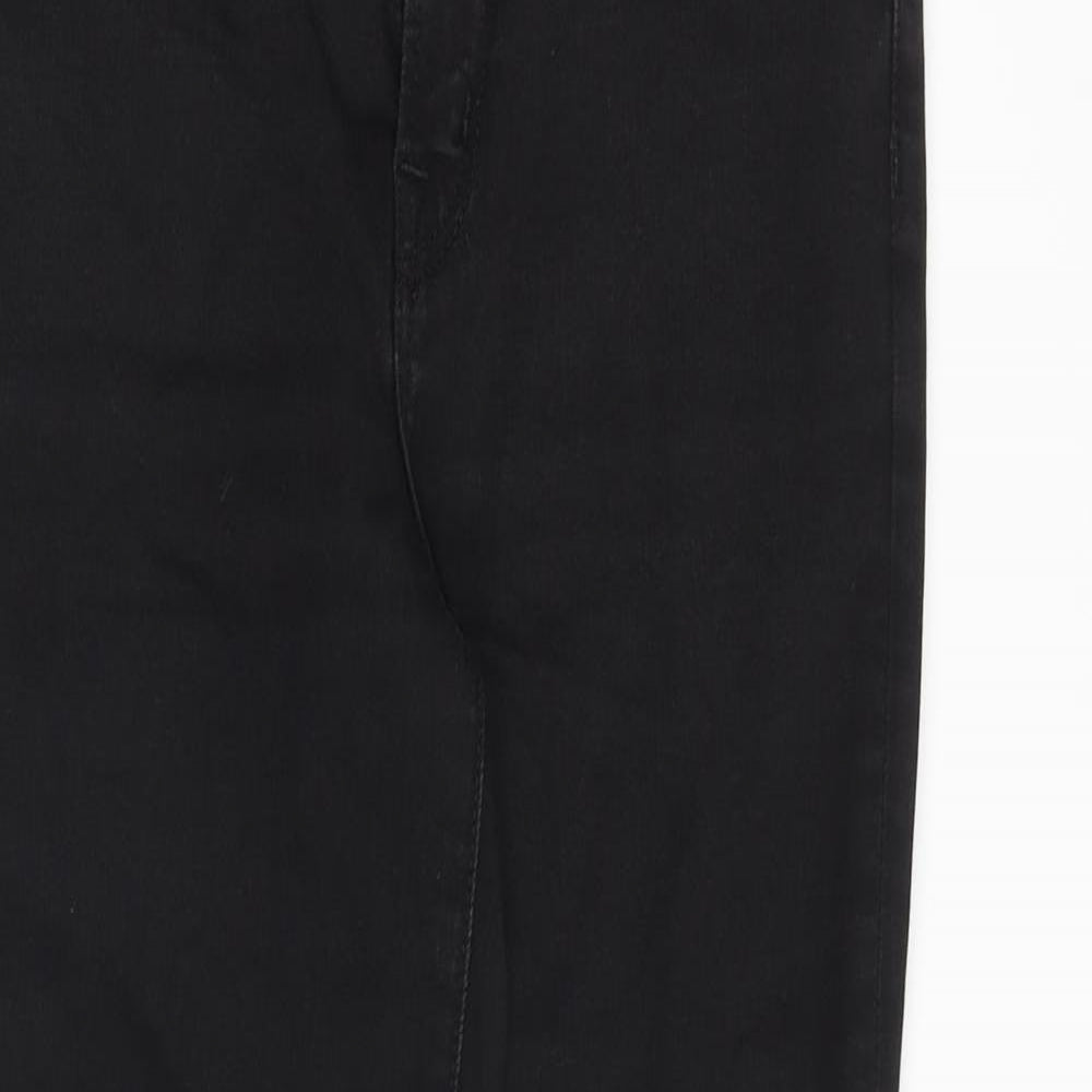 J Brand Womens Black Cotton Straight Jeans Size 27 in L27 in Regular Zip - Raw Hem