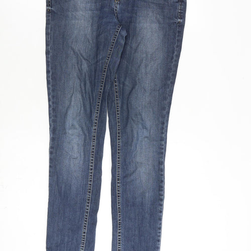 Topshop Womens Blue Cotton Skinny Jeans Size 28 in L32 in Regular Zip