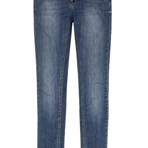 Topshop Womens Blue Cotton Skinny Jeans Size 28 in L32 in Regular Zip