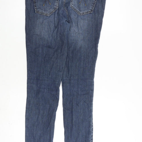 Topshop Womens Blue Cotton Skinny Jeans Size 28 in L32 in Regular Zip