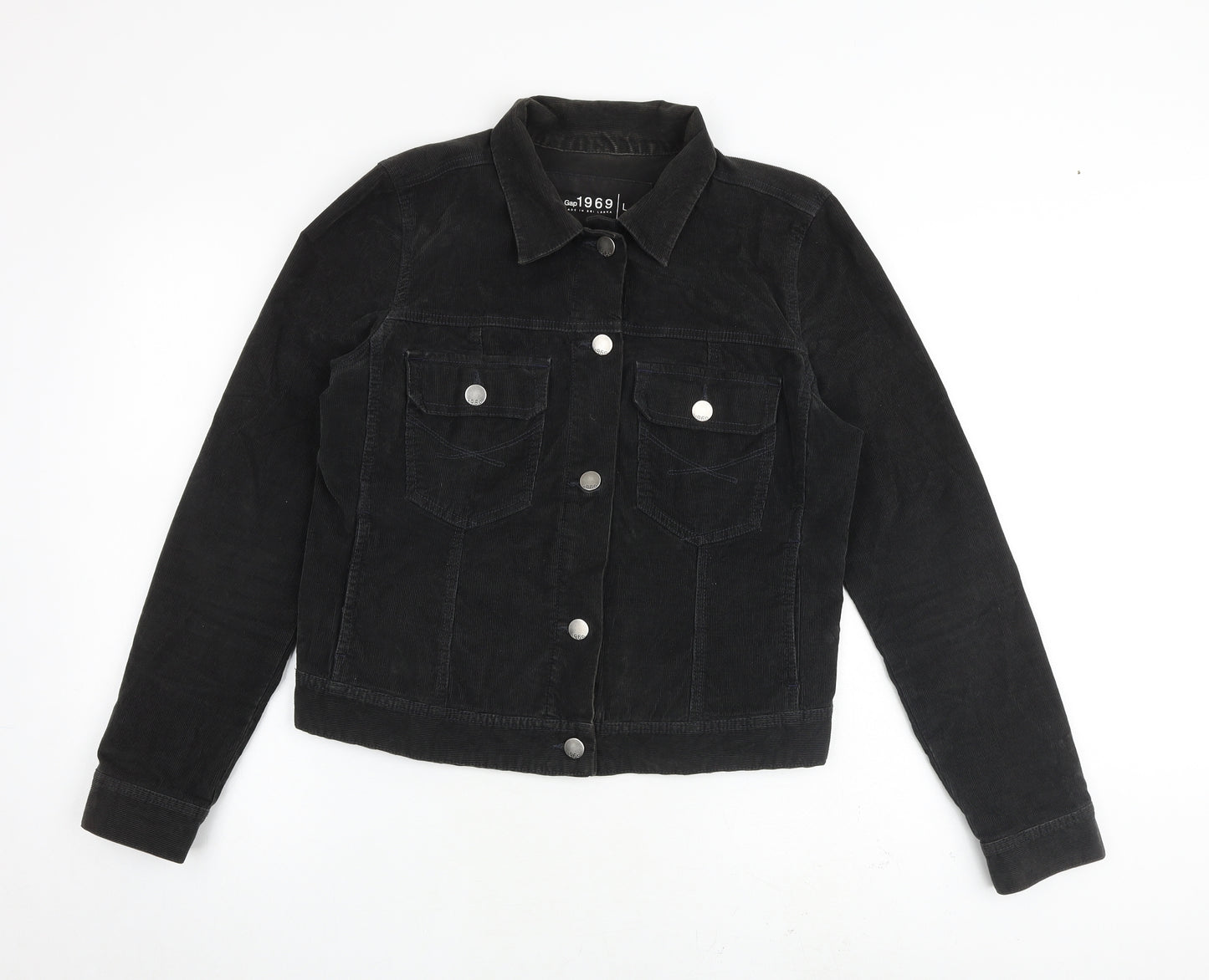 Gap Womens Black Jacket Size L Button - Pockets