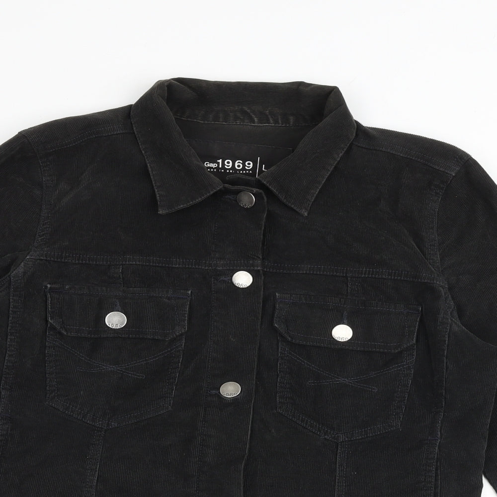 Gap Womens Black Jacket Size L Button - Pockets