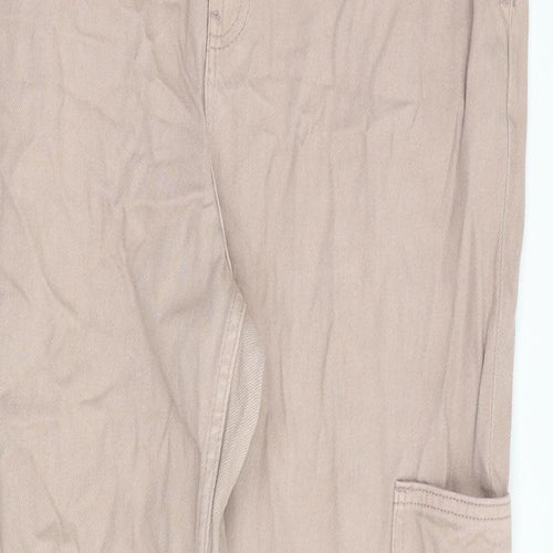 Monki Womens Pink Cotton Straight Jeans Size 34 in L31 in Regular Zip