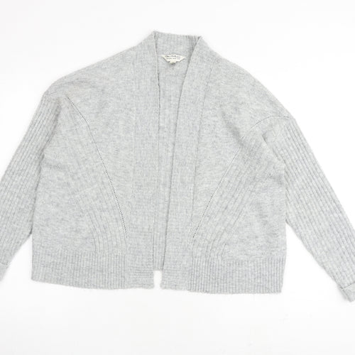 Miss Selfridge Womens Grey V-Neck Acrylic Cardigan Jumper Size M