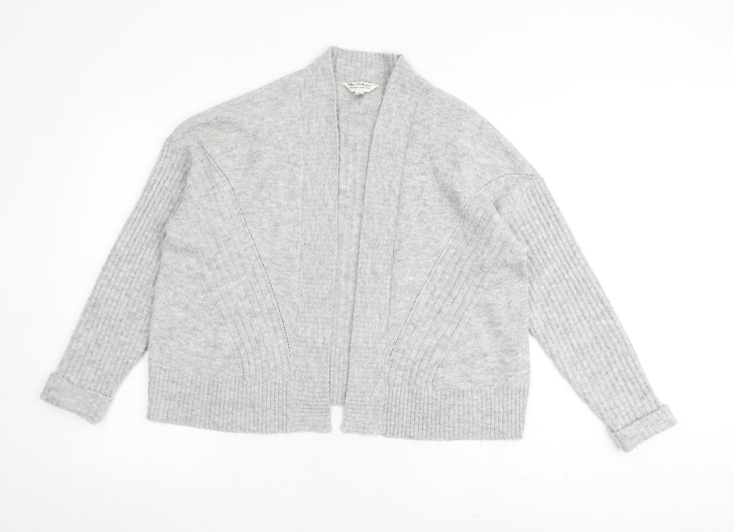 Miss Selfridge Womens Grey V-Neck Acrylic Cardigan Jumper Size M