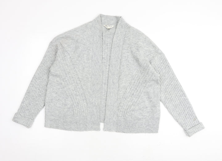 Miss Selfridge Womens Grey V-Neck Acrylic Cardigan Jumper Size M