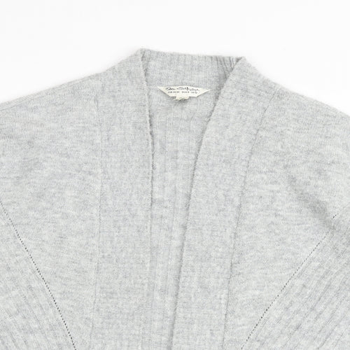 Miss Selfridge Womens Grey V-Neck Acrylic Cardigan Jumper Size M
