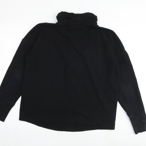 DKNY Womens Black Cotton Full Zip Sweatshirt Size M Zip