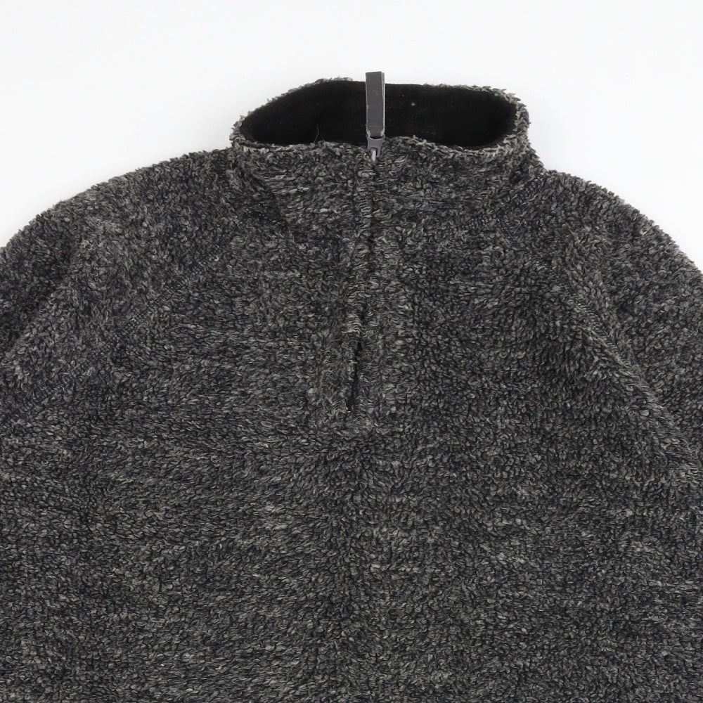 Crosshatch Mens Grey Polyester Pullover Sweatshirt Size M - Quarter-Zip