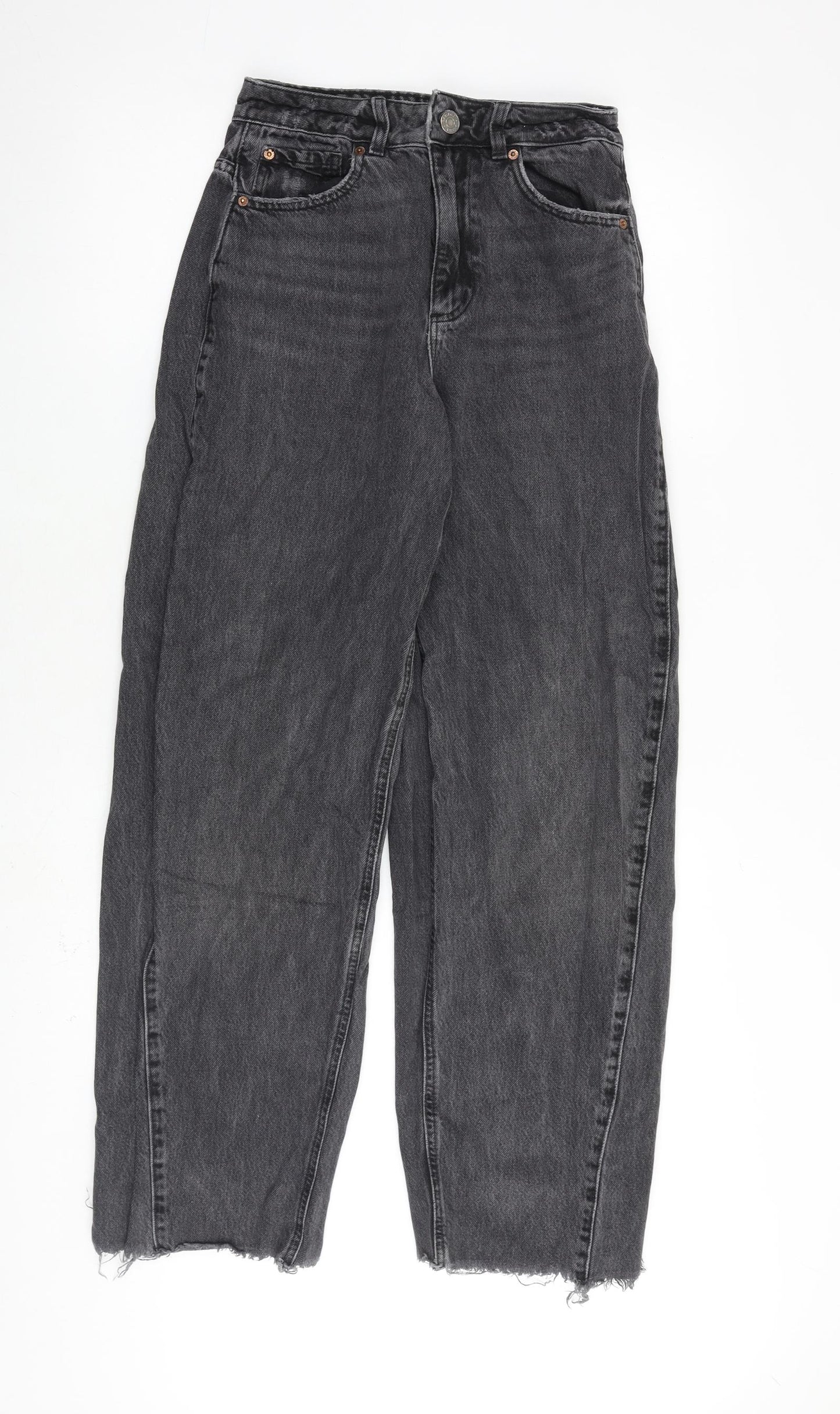 Garage Denim Womens Grey Cotton Mom Jeans Size 25 in L30 in Regular Zip - Raw Hem