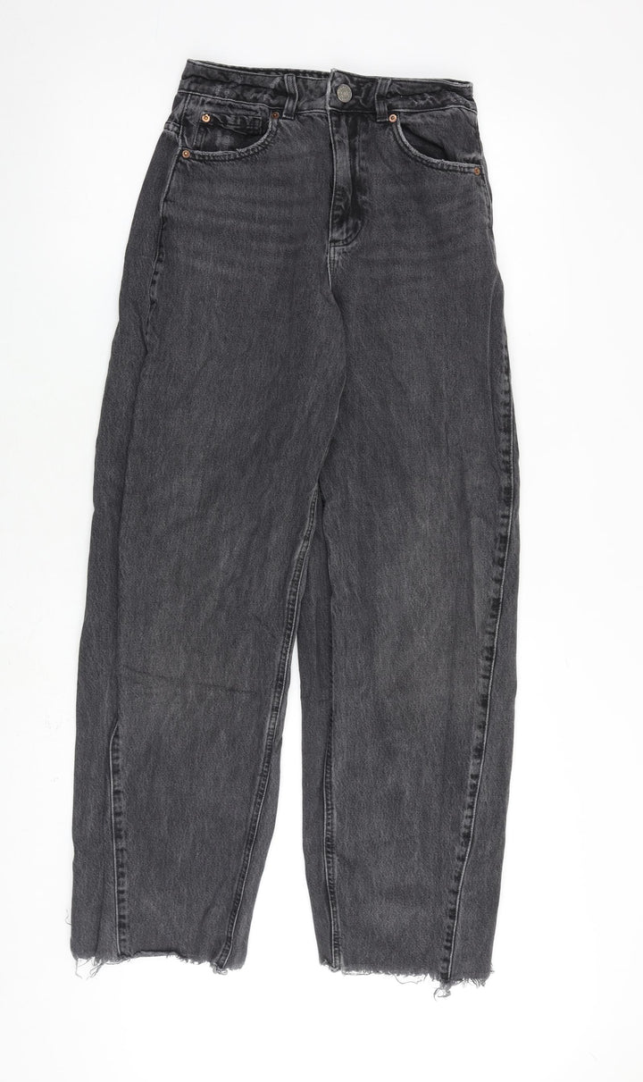 Garage Denim Womens Grey Cotton Mom Jeans Size 25 in L30 in Regular Zip - Raw Hem