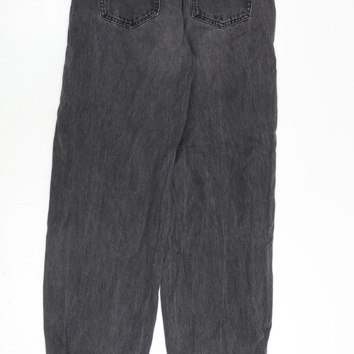 Garage Denim Womens Grey Cotton Mom Jeans Size 25 in L30 in Regular Zip - Raw Hem