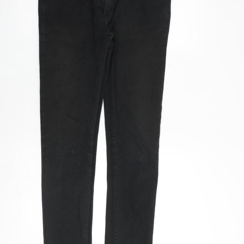 Topman Mens Black Cotton Skinny Jeans Size 30 in L33 in Slim Zip