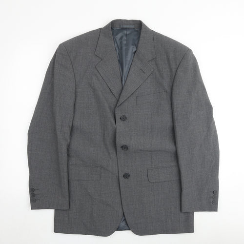 Modern Classics Mens Grey Wool Jacket Suit Jacket Size 38 Regular