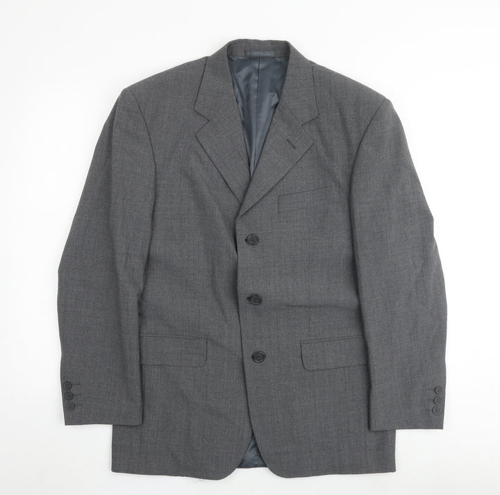 Modern Classics Mens Grey Wool Jacket Suit Jacket Size 38 Regular