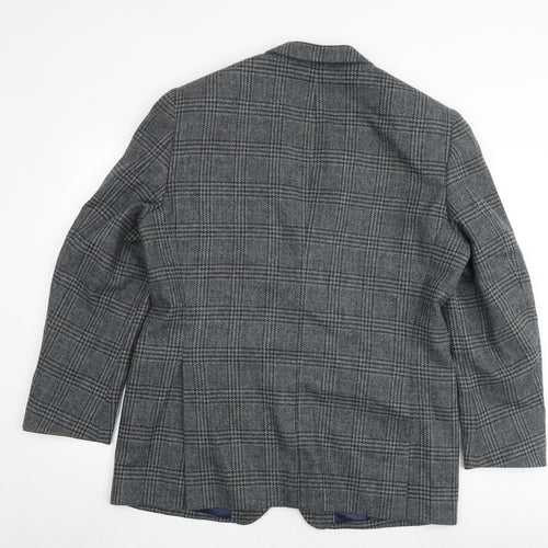 Austin Reed Mens Grey Plaid Wool Jacket Suit Jacket Size 44 Regular
