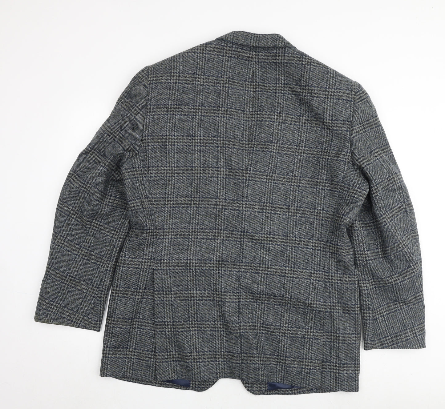 Austin Reed Mens Grey Plaid Wool Jacket Suit Jacket Size 44 Regular