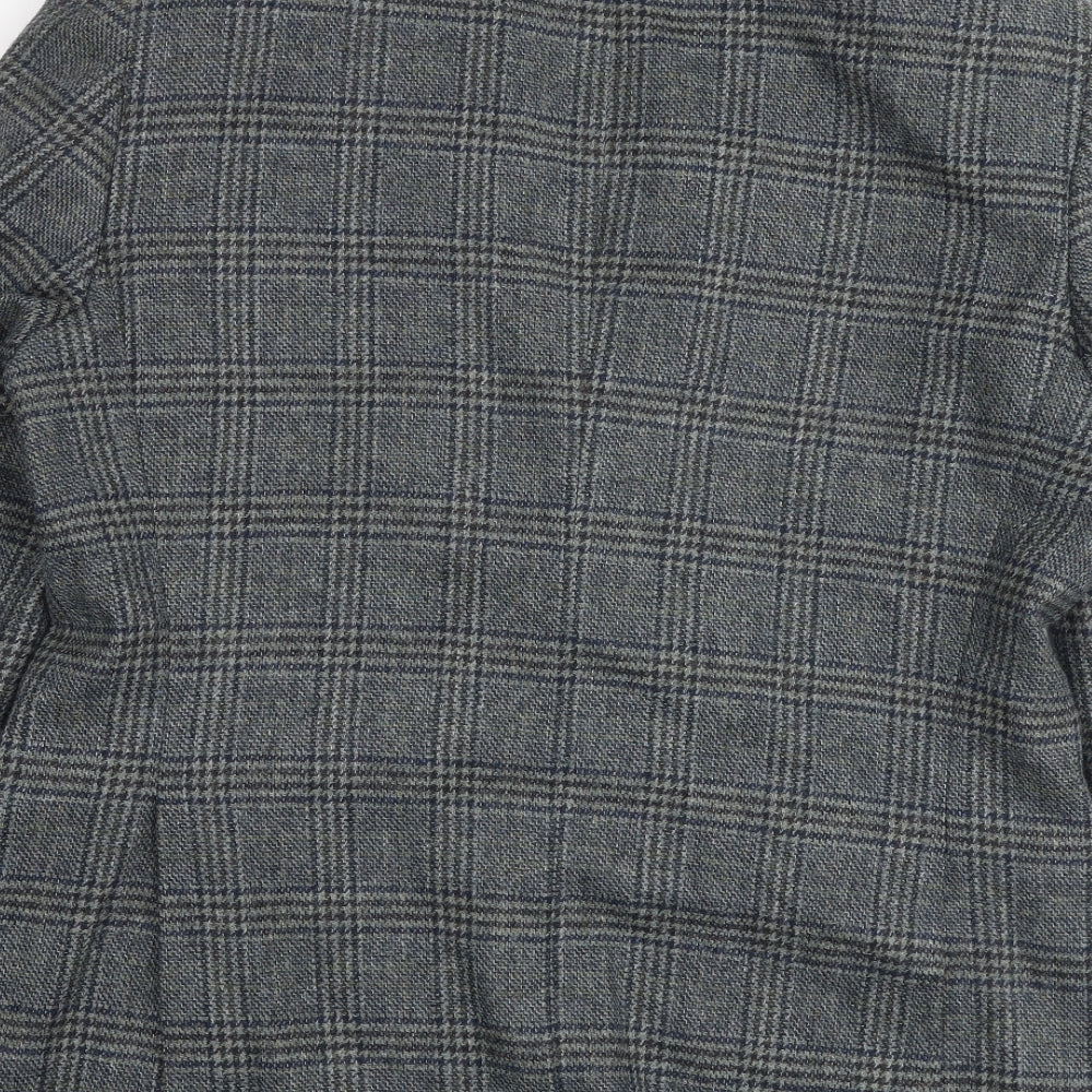 Austin Reed Mens Grey Plaid Wool Jacket Suit Jacket Size 44 Regular