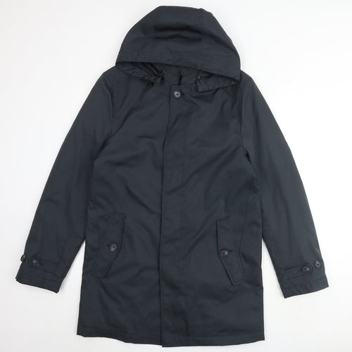 Marks and Spencer Mens Green Rain Coat Coat Size S Button