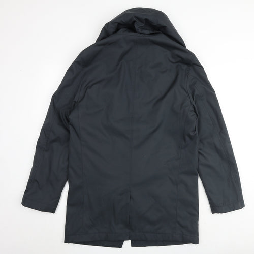 Marks and Spencer Mens Green Rain Coat Coat Size S Button