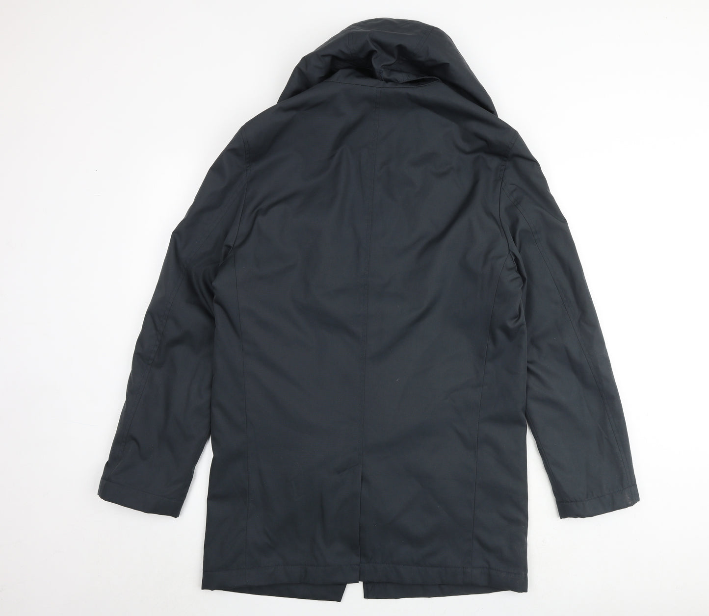 Marks and Spencer Mens Green Rain Coat Coat Size S Button